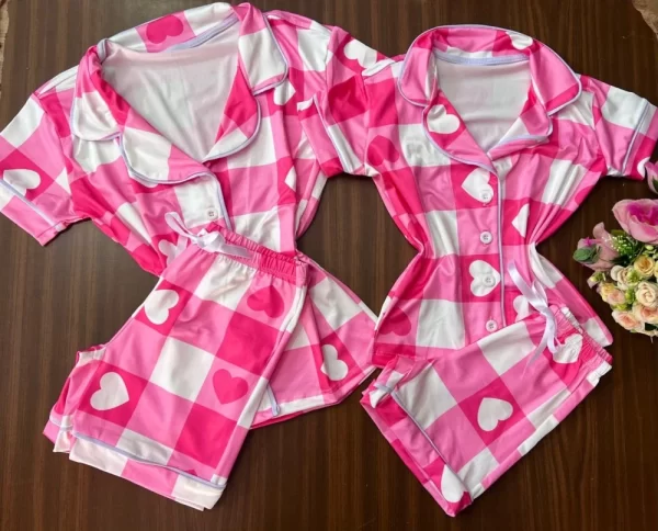 Kit Pijama Americano Manga Mãe e Filha