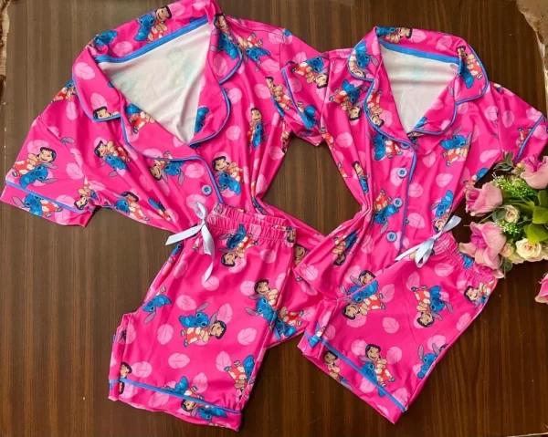 Kit Pijama Americano Manga Mãe e Filha - Image 5